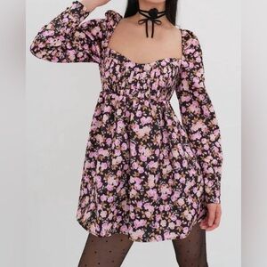 For Love And Lemons Kate Long Sleeve Mini Dress New With Tags